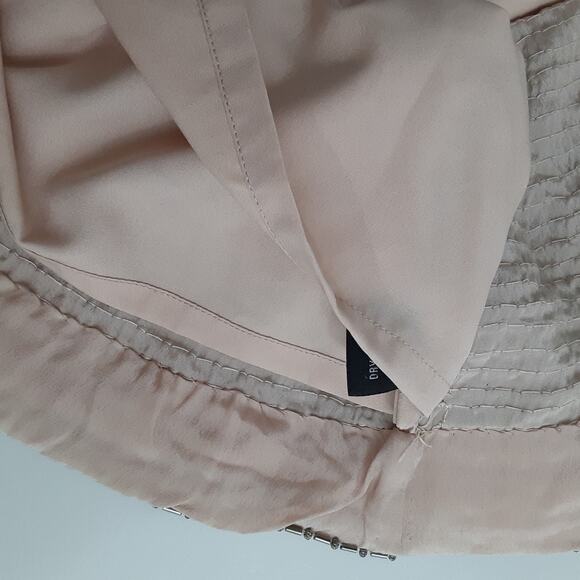 Karina Grimaldi Pink Beaded Mini Slip Dress Silk Cocktail Dress Womens L NWT - Picture 8 of 15